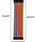 40 Piece 20 Cm Female To Female Multicolor Breadboard Jumper Wires Set For Arduino Projects Eight Inch Flexible Copper Cables Each Wire Easily Separable For Custom Prototyping And Easy DIY Electronics, 20cm female-to-female multicolor jumper wires