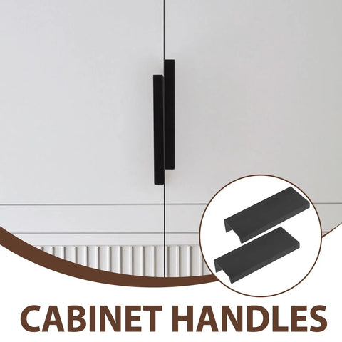 Slick Matte Black Recessed Cabinet Handles Edge Pulls for Sliding Doors and Drawers Hidden Flush Finger Pulls for Kitchen Wardrobe
