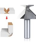 Half Inch Shank R18 Seamless Woodworking Router Bit Arc Bending Integrated Milling Cutter Carbide Tip V Bit for chamfering.