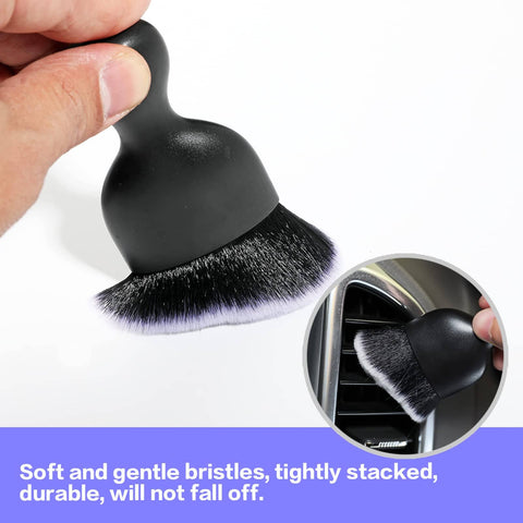 Soft Bristle Car Interior Detailing Brush For Clean Dash Seats And Vents Sturdy Handle With Comfortable Grip Ideal Auto Detailing Tool For Dusting Every Nook And Cranny