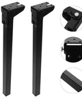 Foldable Table Legs Set 2 Pieces 15.75 Inch Black Metal With Self Locking Triangular Support