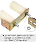 Slide Gate Guide Roller Set With 4-Inch Adjustable Nylon Rollers And L-Shape Bracket, side view showing bracket details.