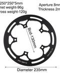 Chainring Guard For 130 BCD Aluminum Alloy Crankset Tooth Protector And Spider Shield For 50T To 54T Single Ring Black
