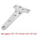 Beefy Marine Grade 316 Stainless Steel Heavy Duty Door Hinge for Indoor Outdoor Use with recessed screws and mirror finish shown at angle