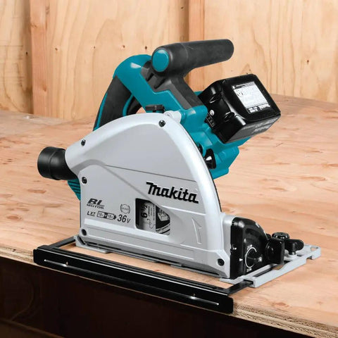 Dual 18V LXT Cordless Plunge Circular Saw Kit With Six And One Half Inch Blade, Brushless Motor, 6300 RPM, 5.0Ah Batteries, 36V Max