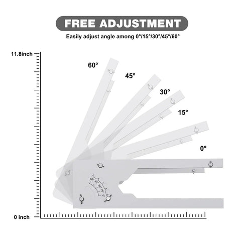 Adjustable tilt mount angle settings from 0 to 60 degrees with stainless steel mounts for solar panel positioning.