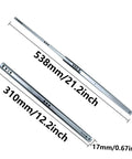 Two Pack 12 Inch Metal Drawer Slides Two Way Tracks With Mounting Screws For Easy Install No Fuss Durability Cold Rolled Steel Construction Fits Most Cabinets And Furniture Projects, 538mm slide image