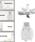 XEGZLH E27/E26 Screw in LED Ceiling Fan Light showcasing removable fan blades and remote control for easy operation.