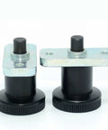 Heavy Duty Flange Mount Indexing Plunger With Dependable Spring Pin And Smooth Plastic Knob GN608 Model side view image showing black and silver components.