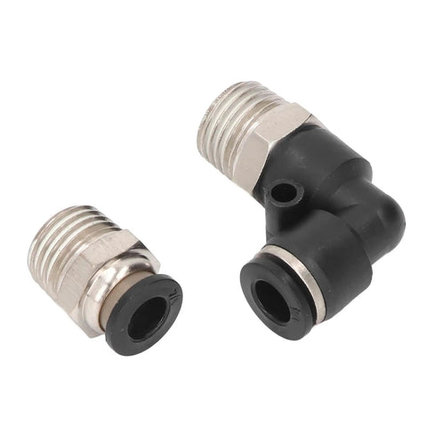 Check Out This Badass Pneumatic Fittings Kit With Push Lock Air Hose Connectors That Crush High Pressure Up To 145Psi For All Your PU PA PE PVC Pipes In Dope Industrial Setups Today. 90° elbow and straight push-lock pneumatic fittings for PU PA PE PVC tubing