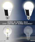 4 Pack Rechargeable Battery Backup LED Light Bulbs For E26 And E27 Bases Emergency Home Power Outage Lighting White Daylight 6000K