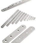 80 Piece Stainless Steel Flat Plate Brackets of various sizes, ideal for wood support and flush mount applications.