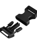 20mm Side Quick Release Buckle Set Of 6 For Luggage And Backpack Straps Durable Plastic Black fits 20mm straps, front view
