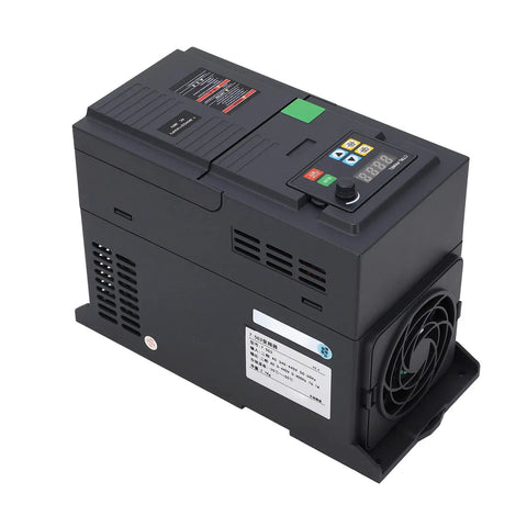 Heavy Duty 7.5KW VFD 3 Phase Input 3 Phase Output 0 To 400 Hz Controller With Vector Control Inverter For CNC Machines And Motor Speed Regulation beefed-up black housing with fan
