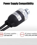 90 To 120 PSI Air Pressure Switch 1 Quarter NPT Controller For Air Compressors And Tank Suspension, power supply compatibility