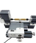 EssEthmy 36W Mini Wood Bead Lathe Machining Machine For DIY Craft Projects And STEM Education Tools showcasing compact design and wood piece mounted.