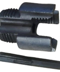 Tungsten steel cutter bit from Pro 2-In-1 PVC Pipe Threading Tool Kit for 1/2 and 3/4 inch pipes, designed for electric drills.