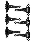6 Inch Decorative Hammered Steel Rust Resistant Heavy Duty T Hinges Outdoor Tee Hinges For Shed Fence Barn Doors 6 Pack