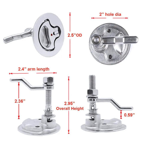 Rock Solid Stainless Steel Marine Boat Hatch Cam Latches With Hella Secure D Handle Compression Locks For Top Notch Deck And Compartment Mounting Badass Nautical Gear 2 Pack