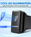 Easy Install No Fuss 12V Push Button Switch With Wire Kit For Toyota illuminated with LED lightning symbol