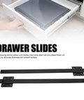 Beefy Heavy Duty Ball Bearing Drawer Slides Runner Tracks 2 Section Durable Black 650mm Long By 35mm Wide Cabinets Rvs Trucks Home Renovation And Heavy Load Drawers Garage Basement Workshop Storage Upgrade Set Up black drawer slides mounted on cabinet drawer