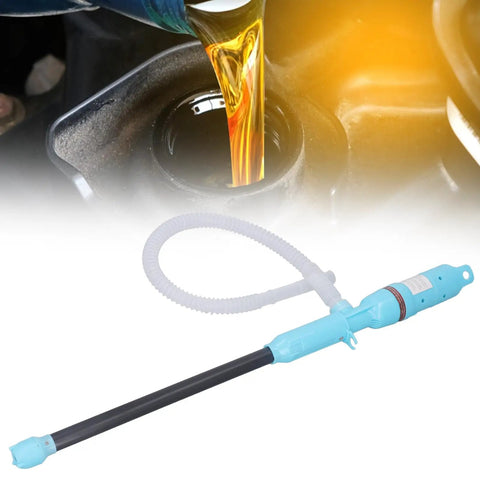 Portable Electric Transfer Pump DC12V Handheld Fuel Pump For Gasoline And Light Oils Vehicle Mounted Siphon Style With Hose ABS Compact Design For Outdoor Use Workhorse Delivers Seven To Eight Liters Per Minute Flow For Fast Liquid Transfers, blue pump with hose transferring fuel