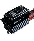 Heavy Duty RC Digital Servo Featuring A Coreless Motor With Full Metal Gears, showcasing a durable black casing for custom builds.