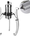 Hydraulic Bearing Puller Kit 5T To 50T with 3 Jaw Gear Puller showing metal jaws and chrome thimble