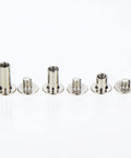 Complete 75 Piece Chicago Screw Post Leather Binding Kit with various silver carbon steel posts for leather crafts and DIY repairs.