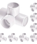 Four Way PVC Fittings Half Inch Eight Pack Furniture Grade Pipe Connectors Elbow PVC Corner Fittings With Deep Sleeves For A Sturdy Do It Yourself Setup