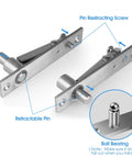 Badass Pivot Hinges For Hidden Doors And Bookcases Heavy Duty Stainless Steel Hardware with retractable pin and ball bearing.