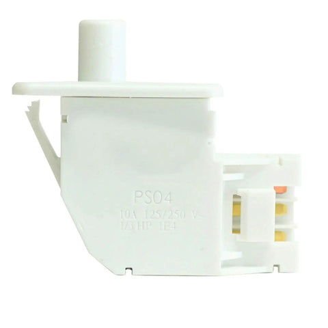 Dryer Door Switch Replacement WE04X28977 WE10X23879 featuring multicolor interlock, side view
