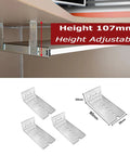 Beast Mode Heavy Duty Metal Drawer Slides With 60kg Load Capacity, Ball Bearing Glide, Adjustable Height, Ultra Smooth Operation, Ideal For Keyboard Trays, Bookshelves, Pianos, Under Desk Trays, 107mm adjustable metal bracket