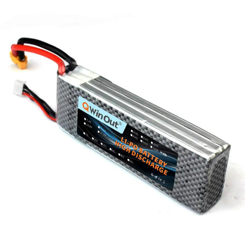 Close-up of Li-Po Battery from DIY FPV Quadcopter Kit With F450 Frame And PX4 Flight Controller 920KV Motors GPS FS I6 Transmitter