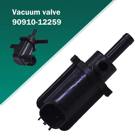 Polcatay vacuum valve, black, high-temperature automotive part with 2-pin plug-and-play.