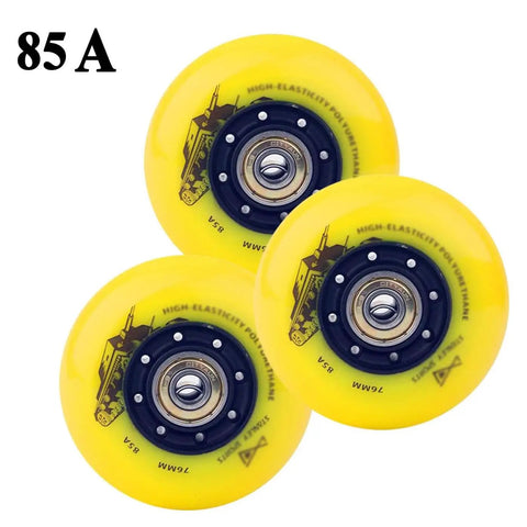 Inline Skate Wheels 85A 72mm And 76mm Set For Outdoors And Indoors Tough As Nails PU Wheels With Smooth Bearings Luggage Replacement