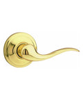 Right Handed Half Dummy Door Lever With Microban Antimicrobial Protection In Polished Brass For Interior Doors That Use Push Pull Function No Fuss Screwdriver Install Tustin Model 97880 759 polished brass lever