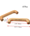 4 Piece Beech Wood Drawer Pulls Set With Clear Wax Finish Bridge Shaped Arched Handles For Kitchen Cabinets Dressers Wardrobes And Cupboards 110mm Total Length 96mm Hole Center Includes Screws, dimensions displayed