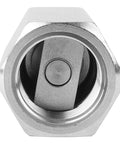 Air check valve, stainless steel hex body, 1/4 in BSPP female thread, one-way valve (front view)