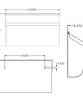 Technical drawing of Woodlands Wall Mount Mailbox Medium Capacity Galvanized Steel With White Powder Coat Durable Outdoor Mailbox
