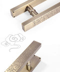 Shower Door Handle H Shape Sliding Door Handle With Cloud Pattern Gold 180cm Universal Door Pull For Wood Glass And Metal Doors