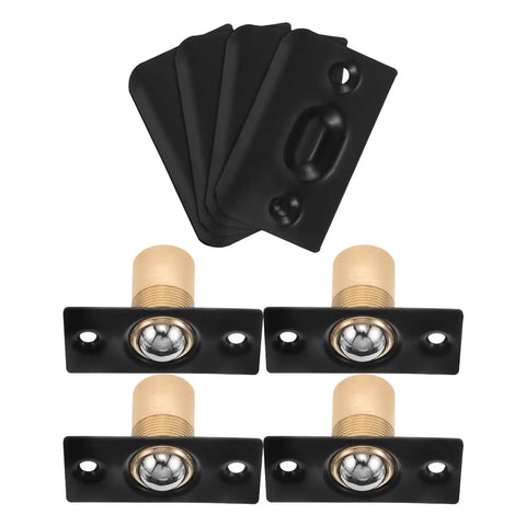 Sleek Stainless Steel Ball Catch For Door Tops 12 Set Super Adjustable Spring Hidden Latch Mechanism With French Style Secret Fit, 4 ball catches and 5 mounting plates