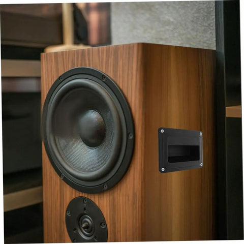 Pair Of Heavy Duty Recessed Speaker Handles In Matte Black Abs With A Rock Solid Side Pull Grip Built Like A Tank For Safely Hauling Stage Gear Quick Drop Install On Any Pro Audio Enclosure