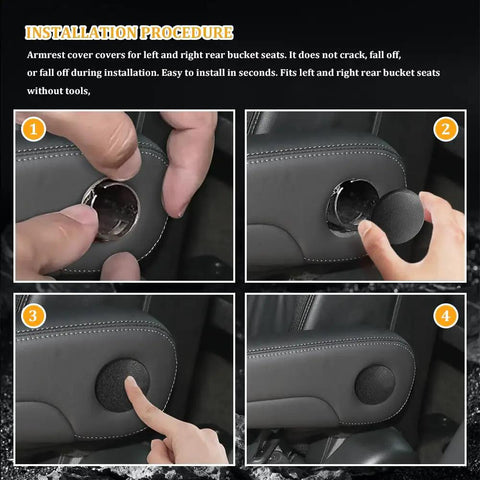 Installation of 2 Pack Armrest Cover Cap For Chevy Tahoe Cadillac Escalade Suburban Yukon Rear Bucket Seats, black thermoplastic