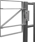 Z Series Self Closing Gate for new construction fits on all handrails 21 to 24.5 inch by 12 inch, galvanized A36 carbon steel.