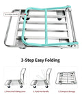 Heavy Duty Stainless Steel Folding Platform Hand Truck Be A Workhorse With 70 By 50 Cm Platform Foldable Handle Quiet Swivel Casters Utility Cart, folded view