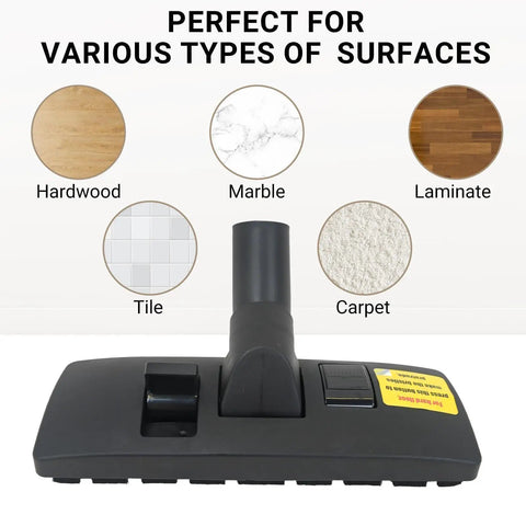 One And One Quarter Inch Vacuum Floor Brush With Two In One Head for hardwood, marble, laminate, tile, and carpet surfaces.