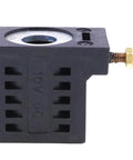 10V 25W Solenoid Coil 10226-33 for Hydraulic Power Unit, side view, rectangular black coil with metal fittings