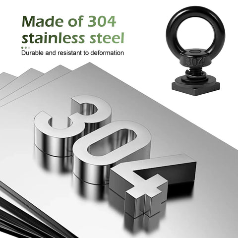 4 Pack M8 Stainless Steel T Track Tie Down Anchors For Roof Racks And Truck Beds, showing 304 steel material