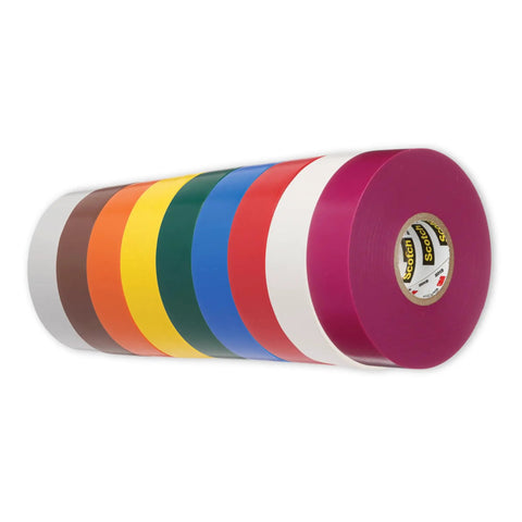 Premium 35-Pack Color Coding Electrical Tape Rainbow Half Inch By Twenty Feet 7-Mil Thick Insulated Tape in 9 colors